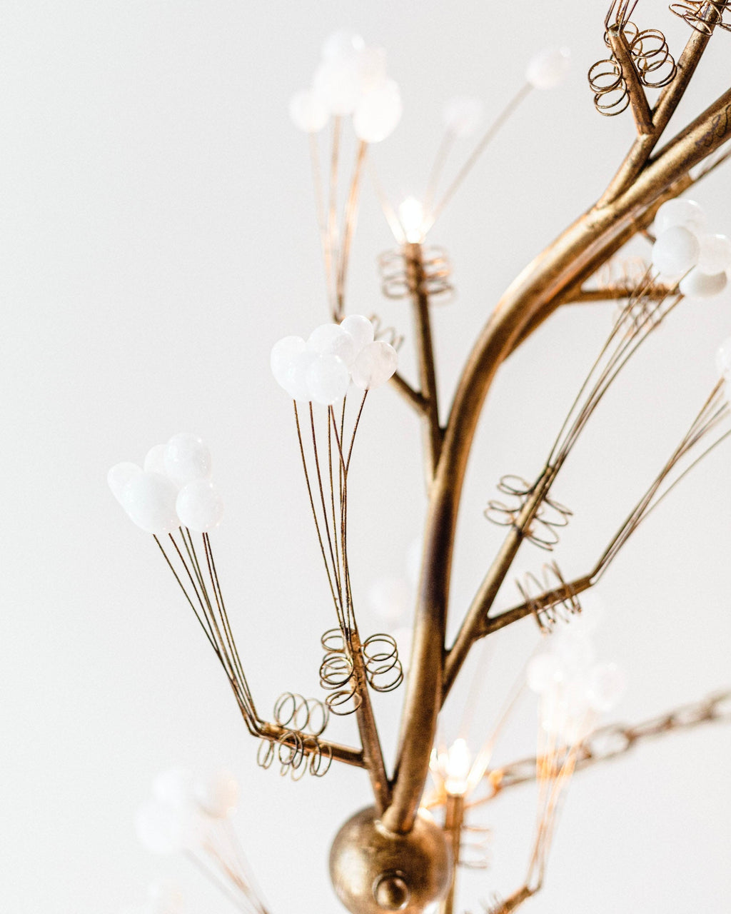 12-Light Gold Quartz Sphere Chandelier