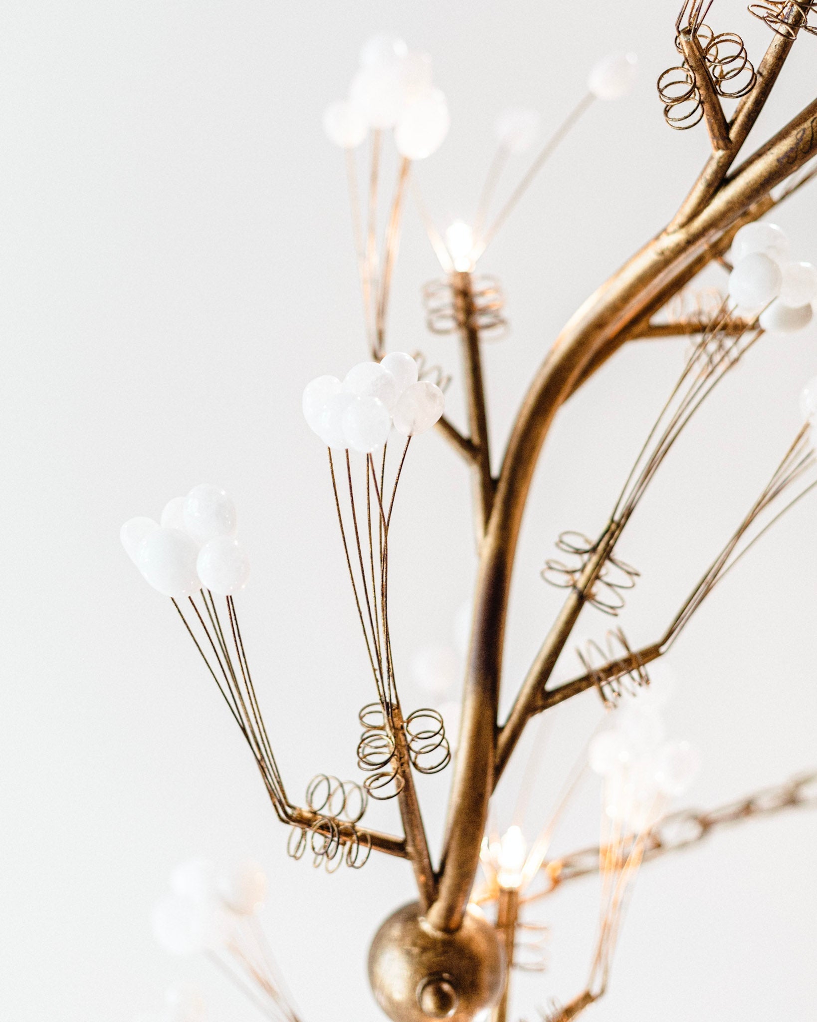 12-Light Gold Quartz Sphere Chandelier