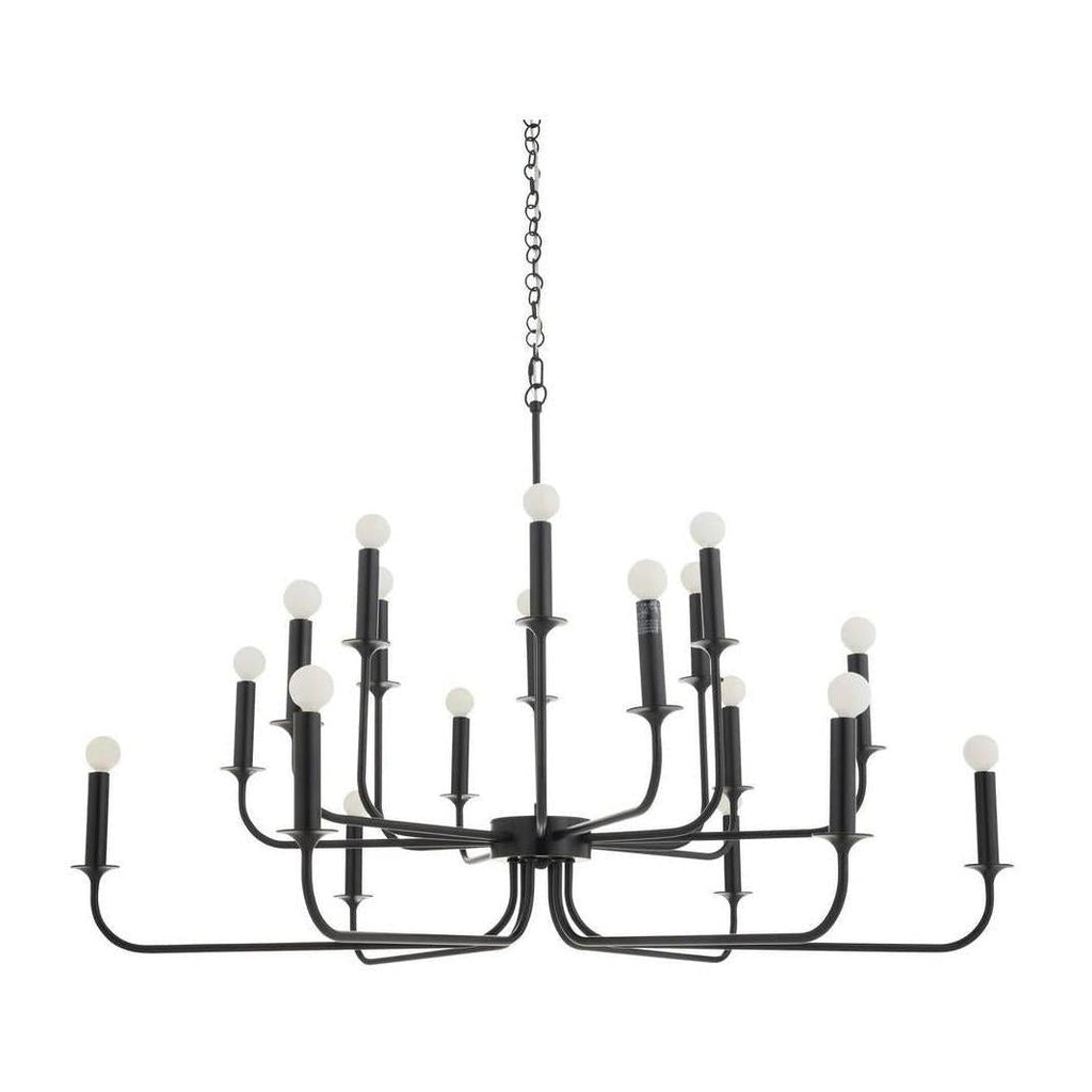 18-Light Bronze Double-Tier Chandelier