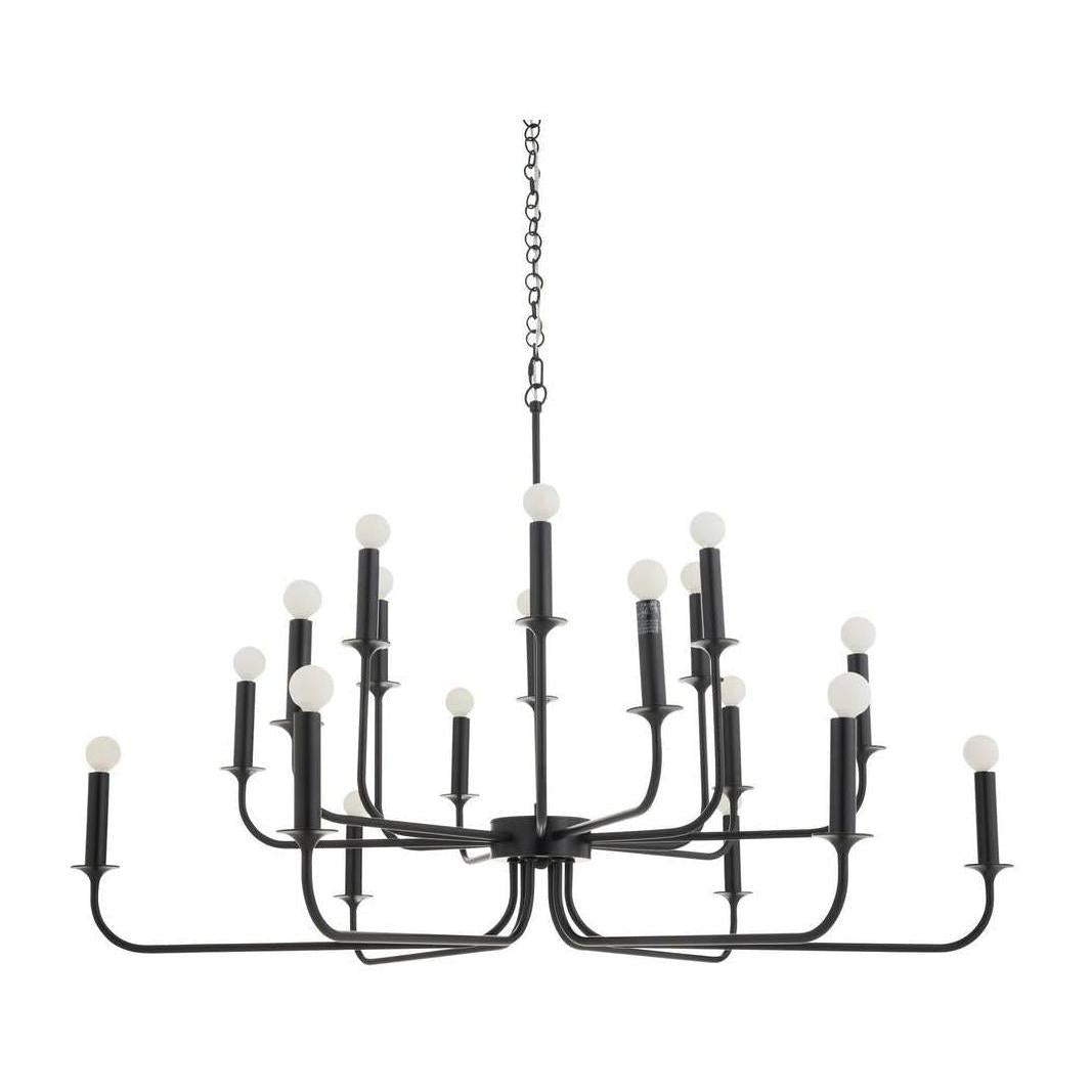 18-Light Bronze Double-Tier Chandelier