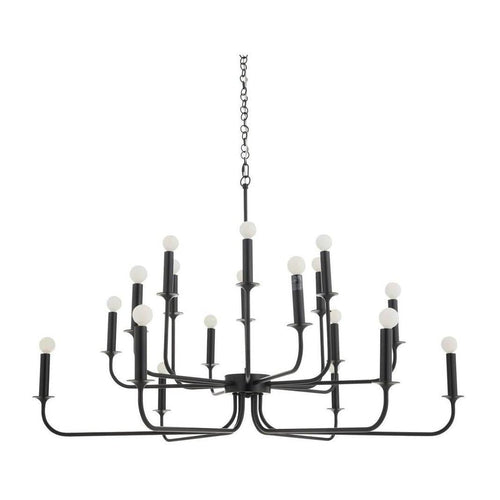 18-Light Bronze Double-Tier Chandelier