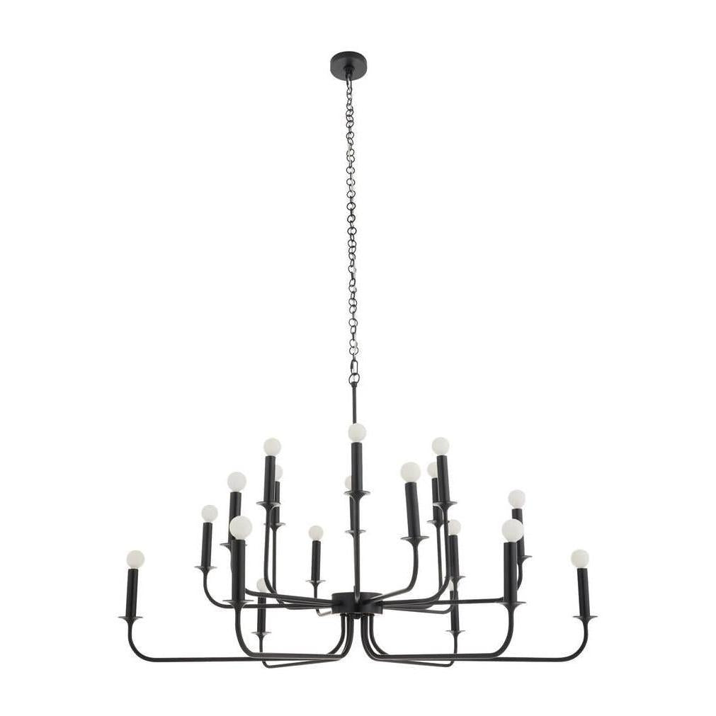 18-Light Bronze Double-Tier Chandelier