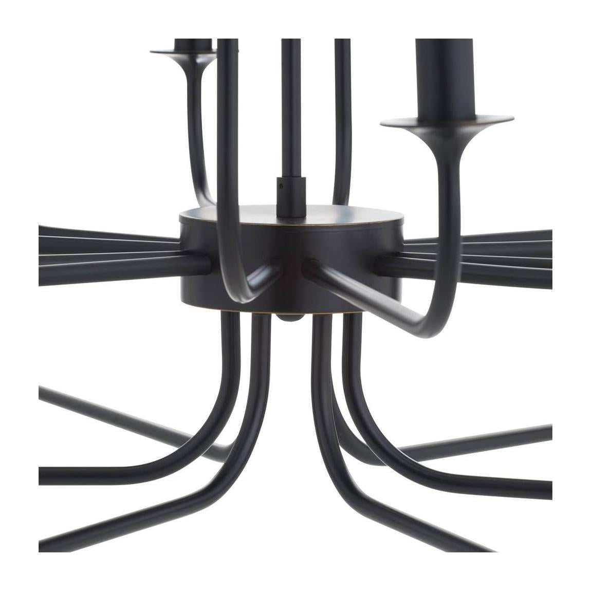 18-Light Bronze Double-Tier Chandelier
