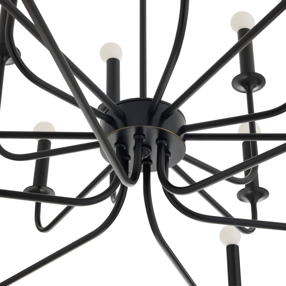 18-Light Bronze Double-Tier Chandelier
