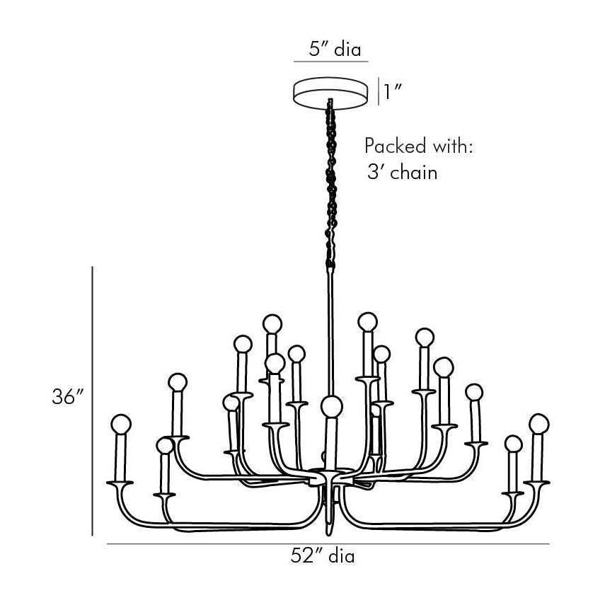 18-Light Bronze Double-Tier Chandelier