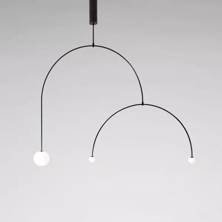 2- or 3-Light Iron LED Pendant Light / Gold / 3 Heads / Warm light