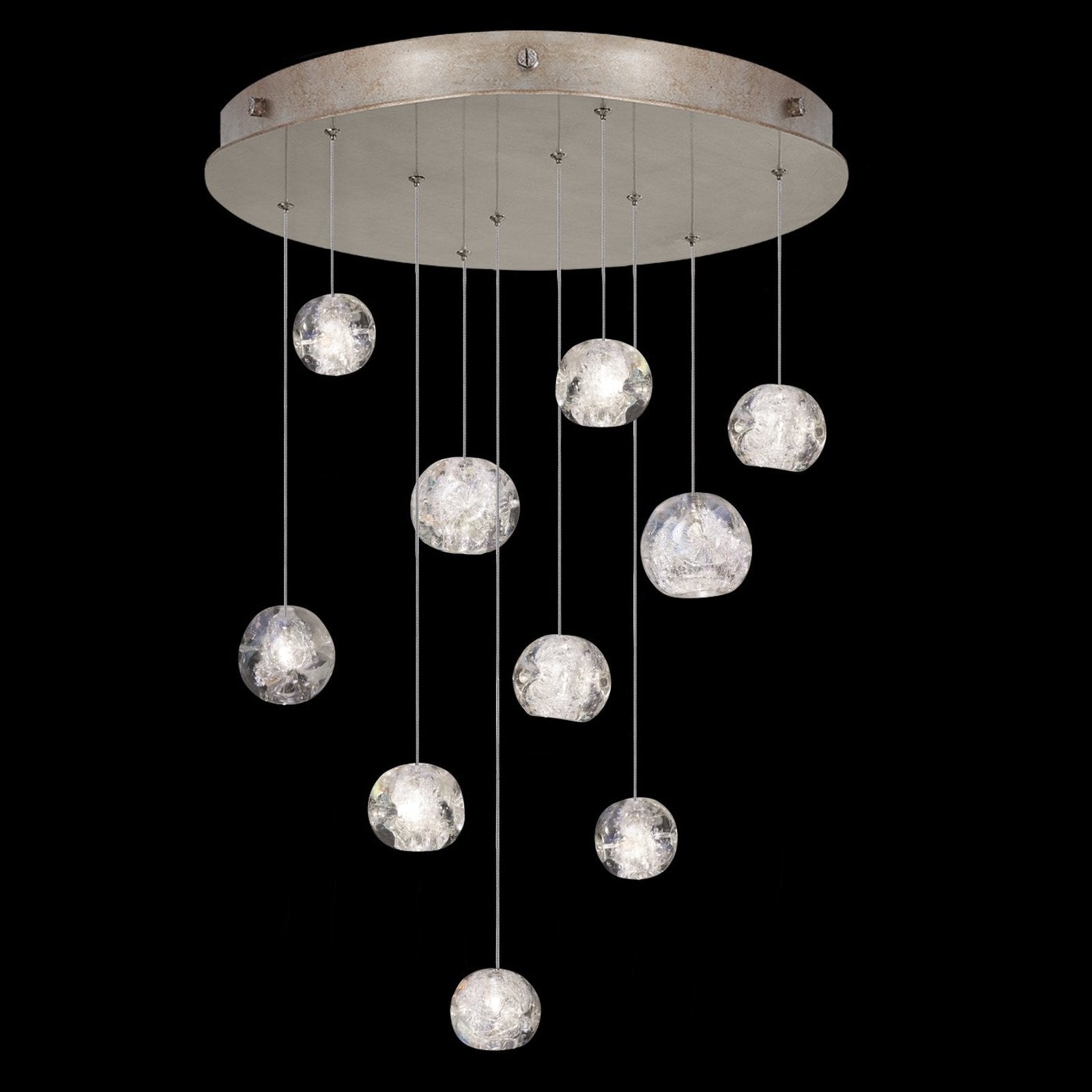 22-Inch Dichroic Crystal Pendant Light / Gold
