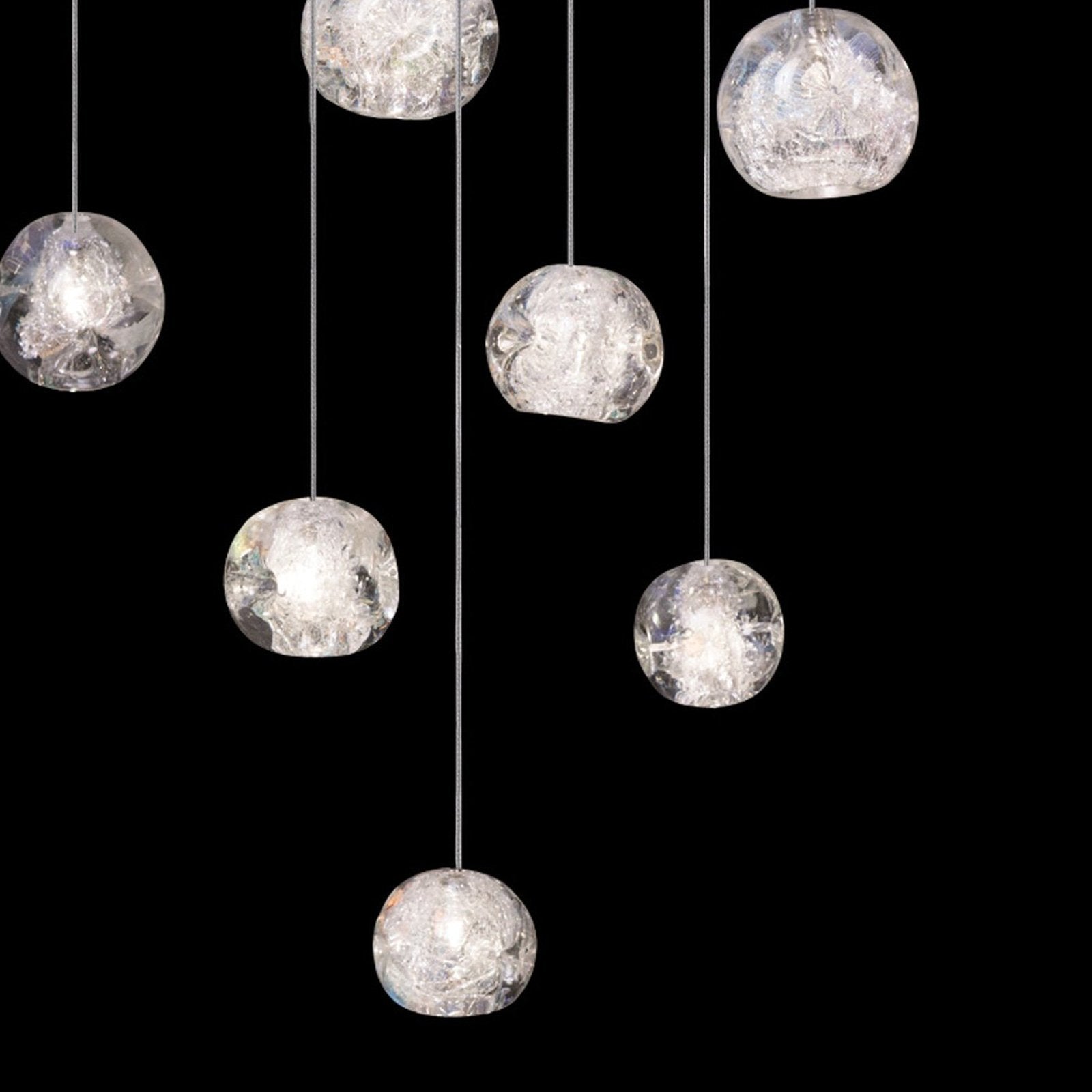 22-Inch Dichroic Crystal Pendant Light / Silver