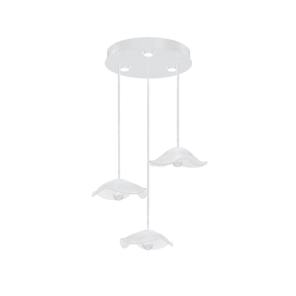 31-Inch Sculptural Glass Round Pendant Light / White/Clear