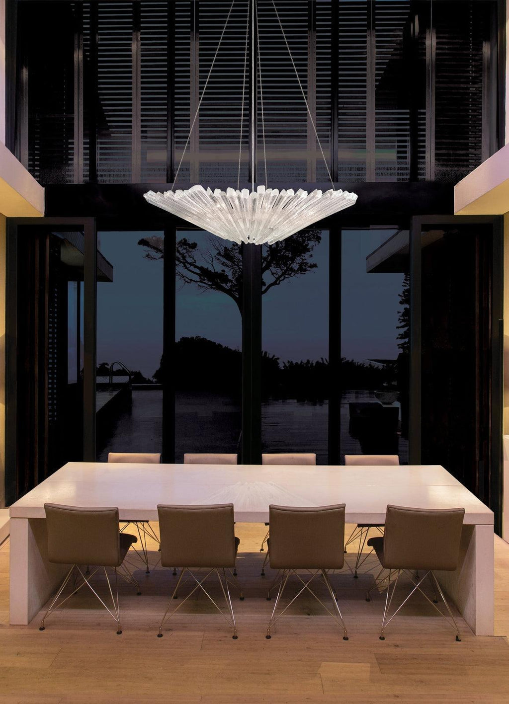 32-Inch Hand-Polished Quartz Pendant