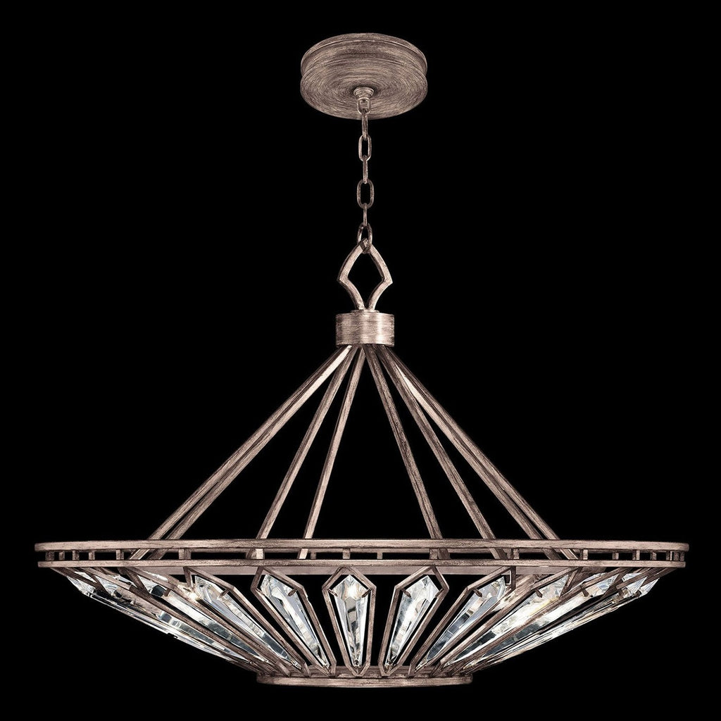 38-Inch Weathered Crystal Pendant Light