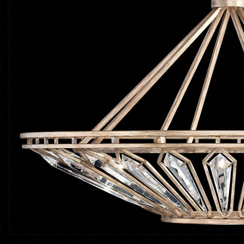38-Inch Weathered Crystal Pendant Light