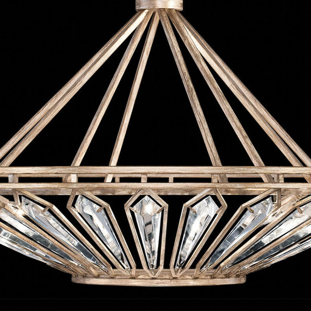 38-Inch Weathered Crystal Pendant Light