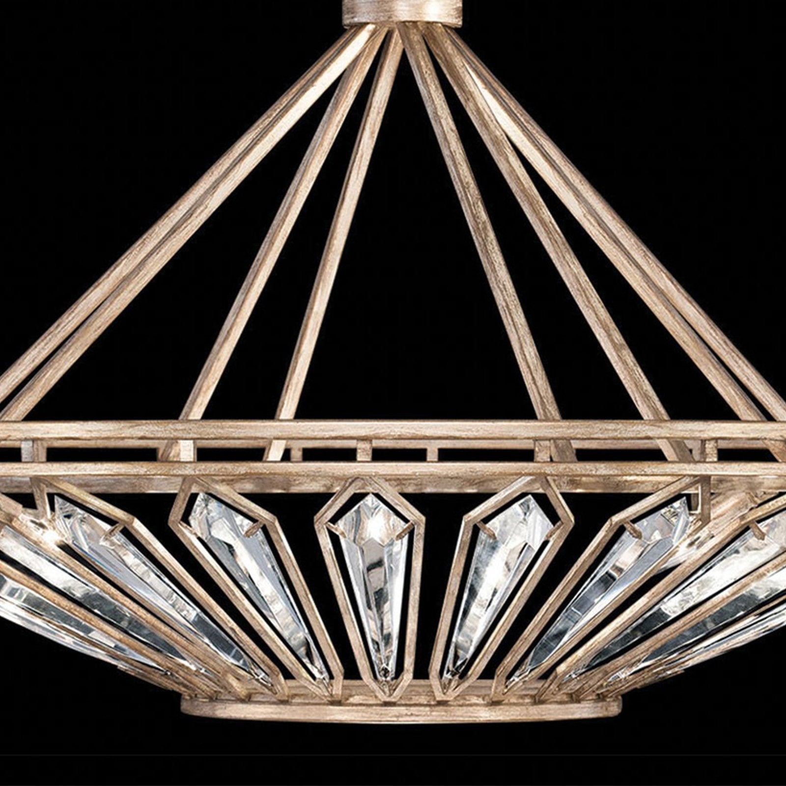 38-Inch Weathered Crystal Pendant Light