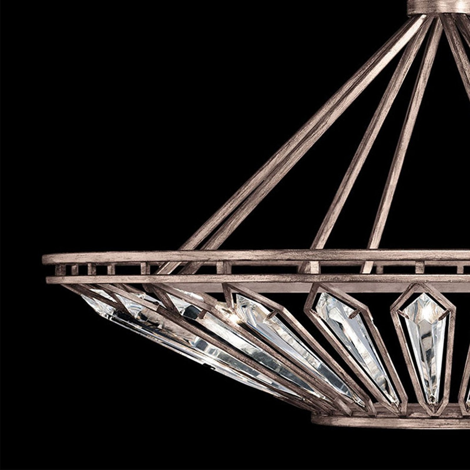 38-Inch Weathered Crystal Pendant Light