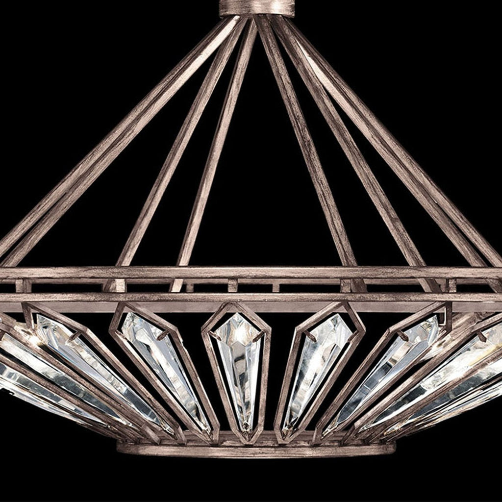 38-Inch Weathered Crystal Pendant Light