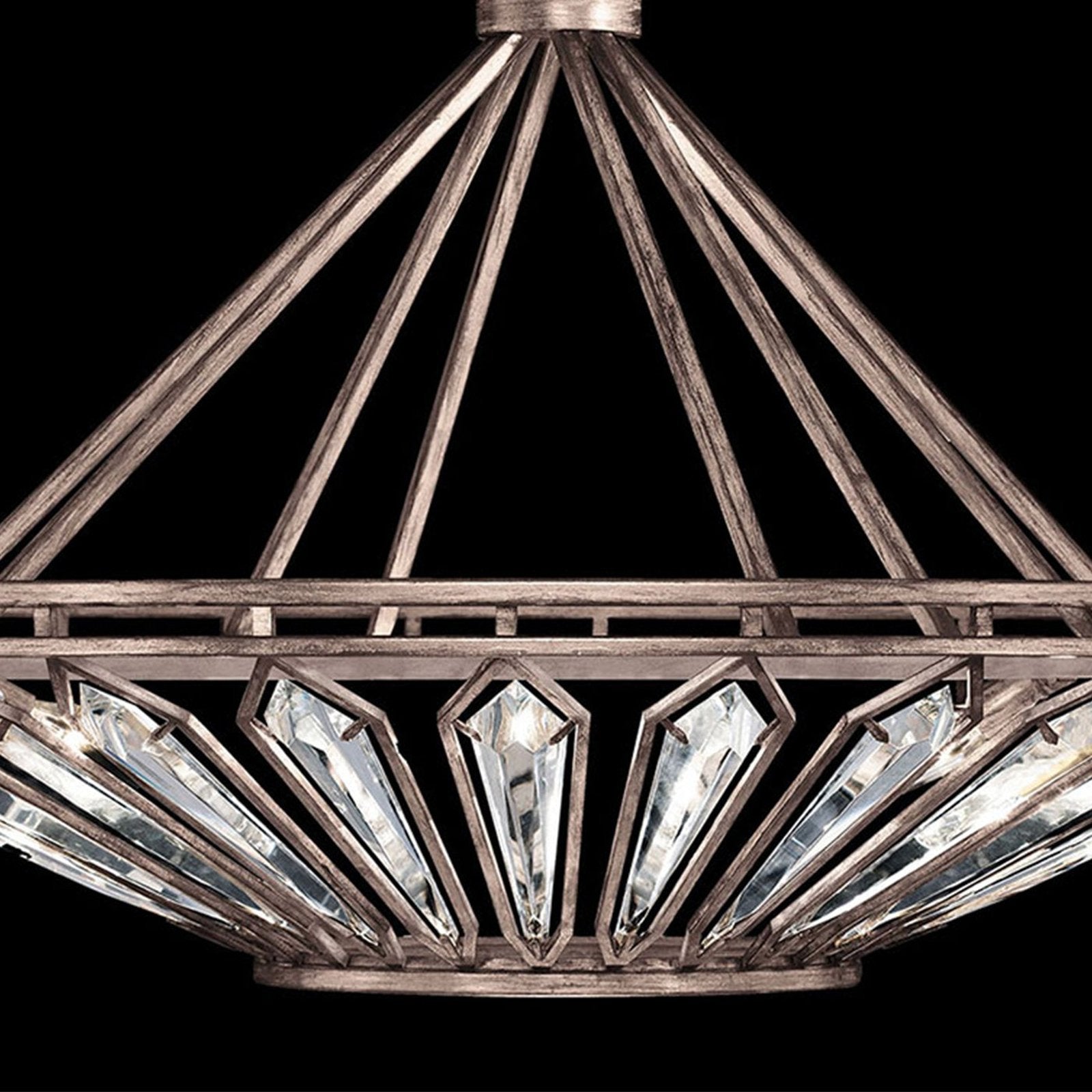 38-Inch Weathered Crystal Pendant Light