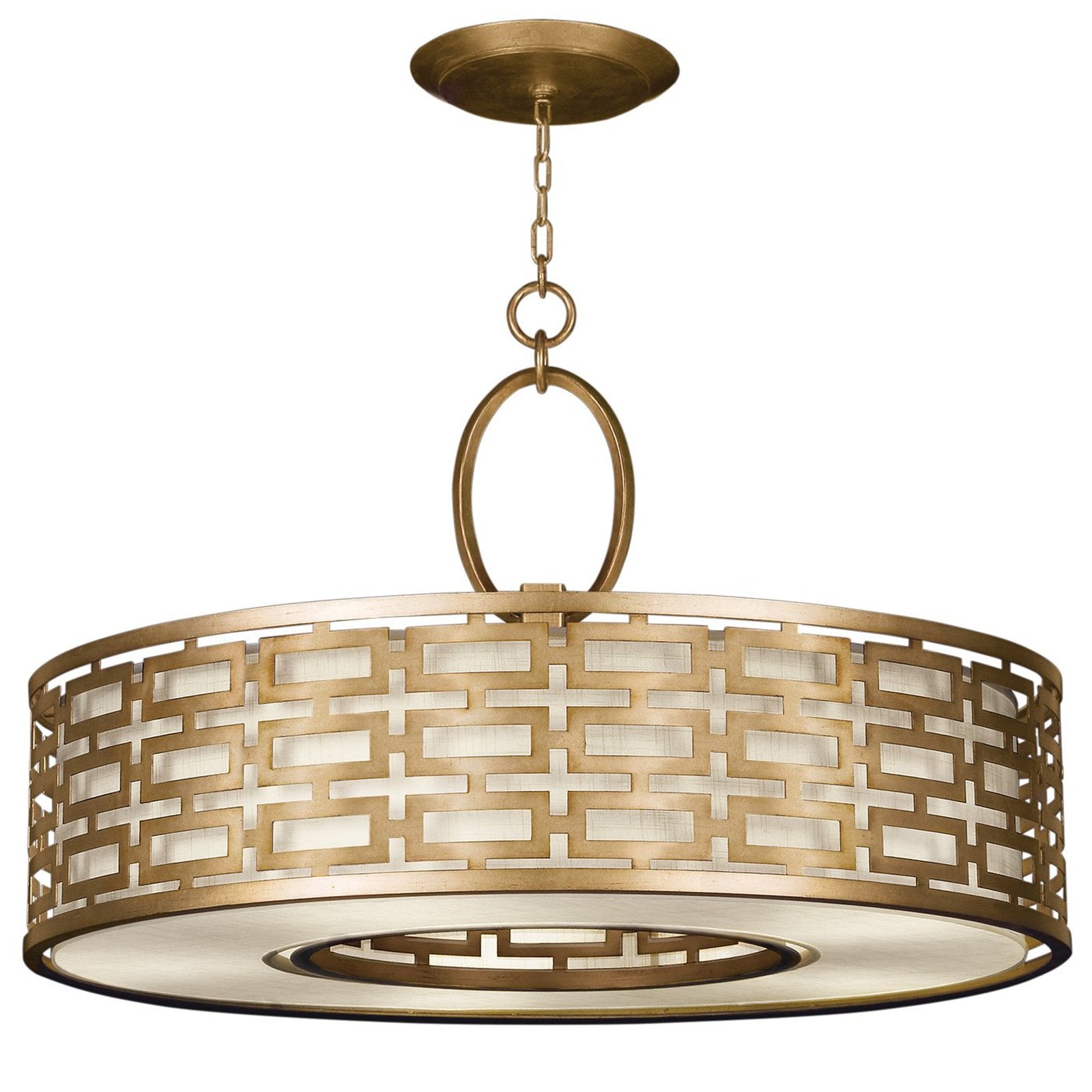 40-Inch Leaf Finish Fabric Pendant Light