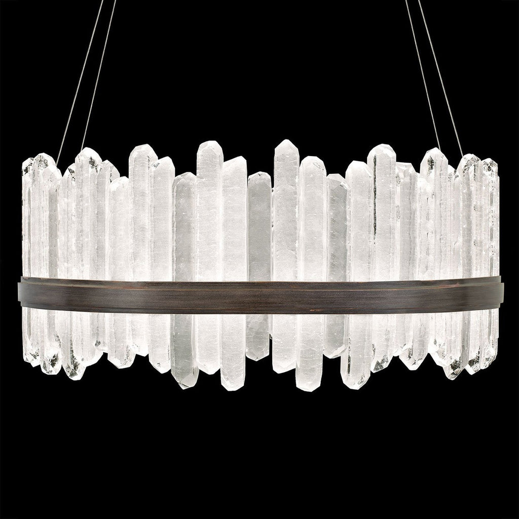 41-Inch Reversible Crystal LED Pendant / Bronze