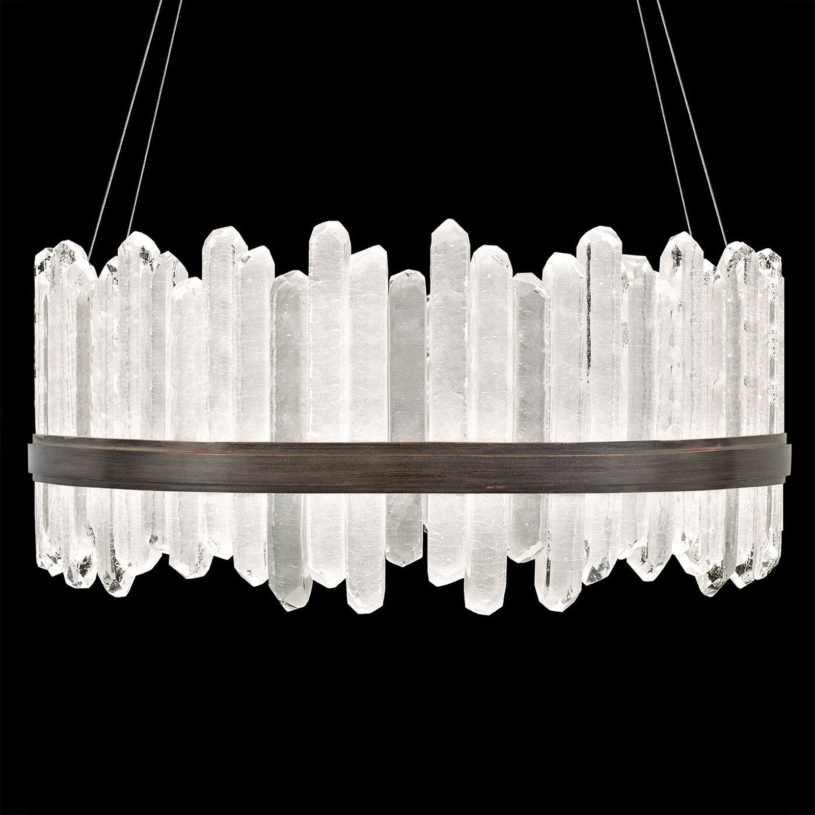41-Inch Reversible Crystal LED Pendant / Bronze