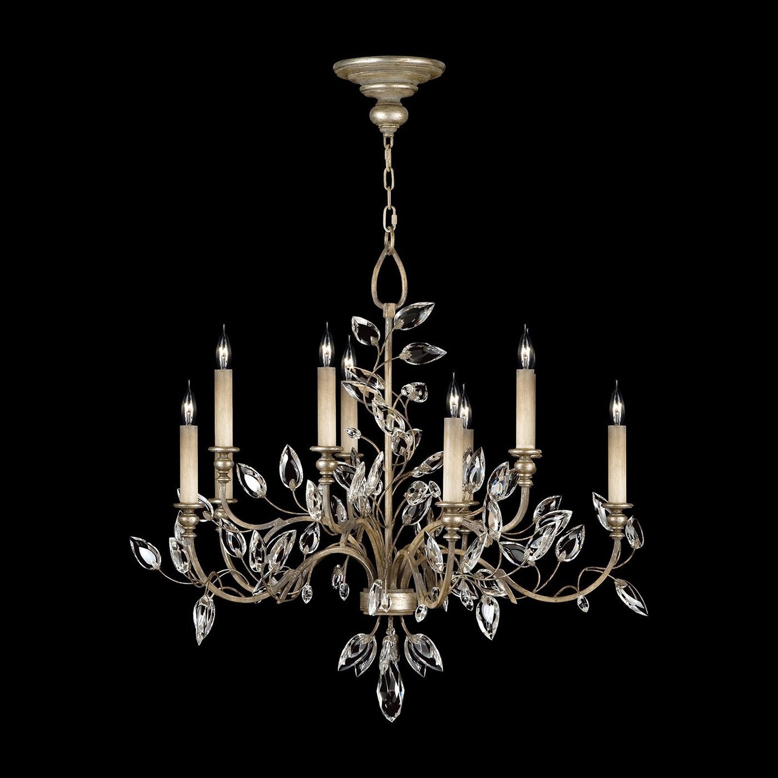 43-Inch Crystal Leaf Chandelier