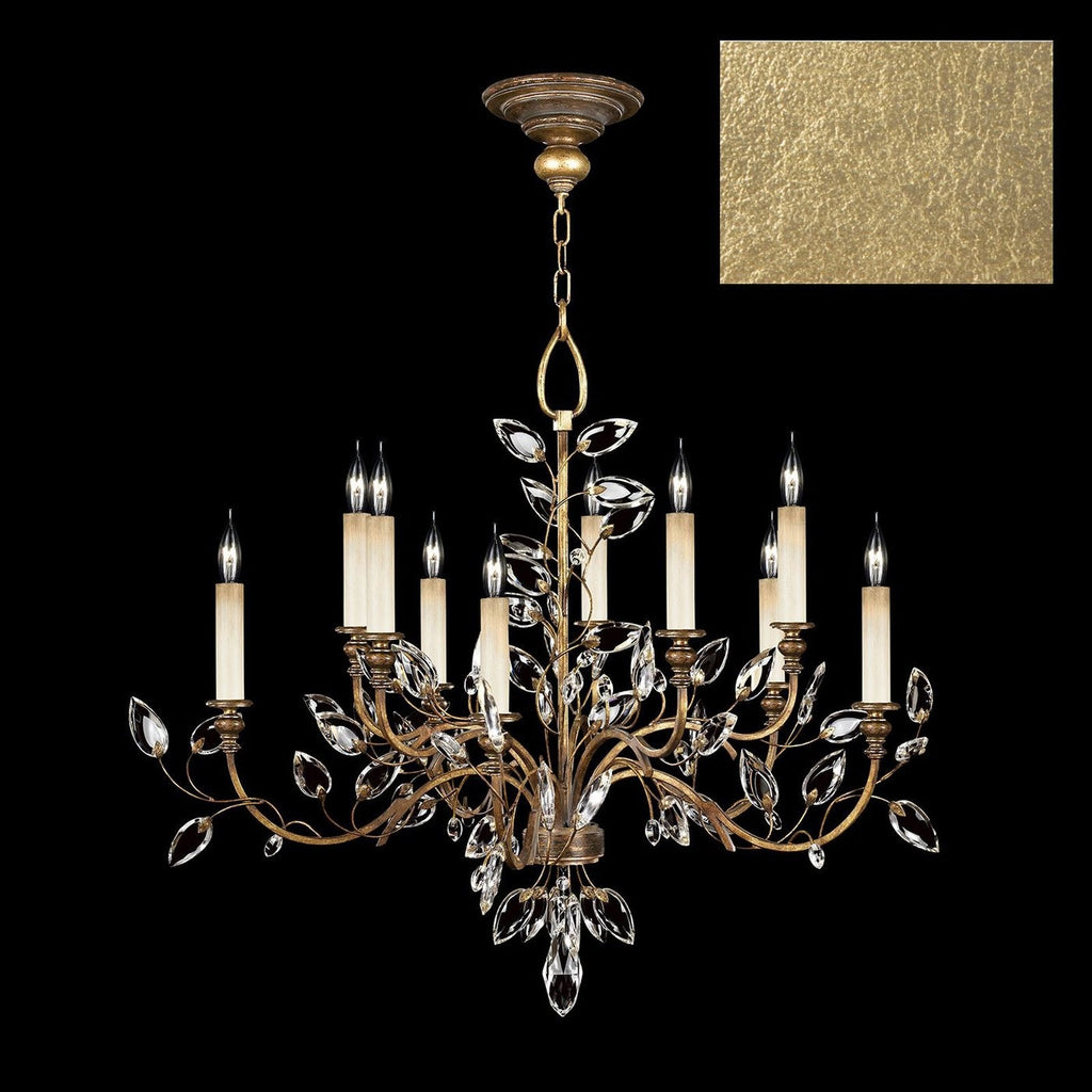 43-Inch Crystal Leaf Chandelier