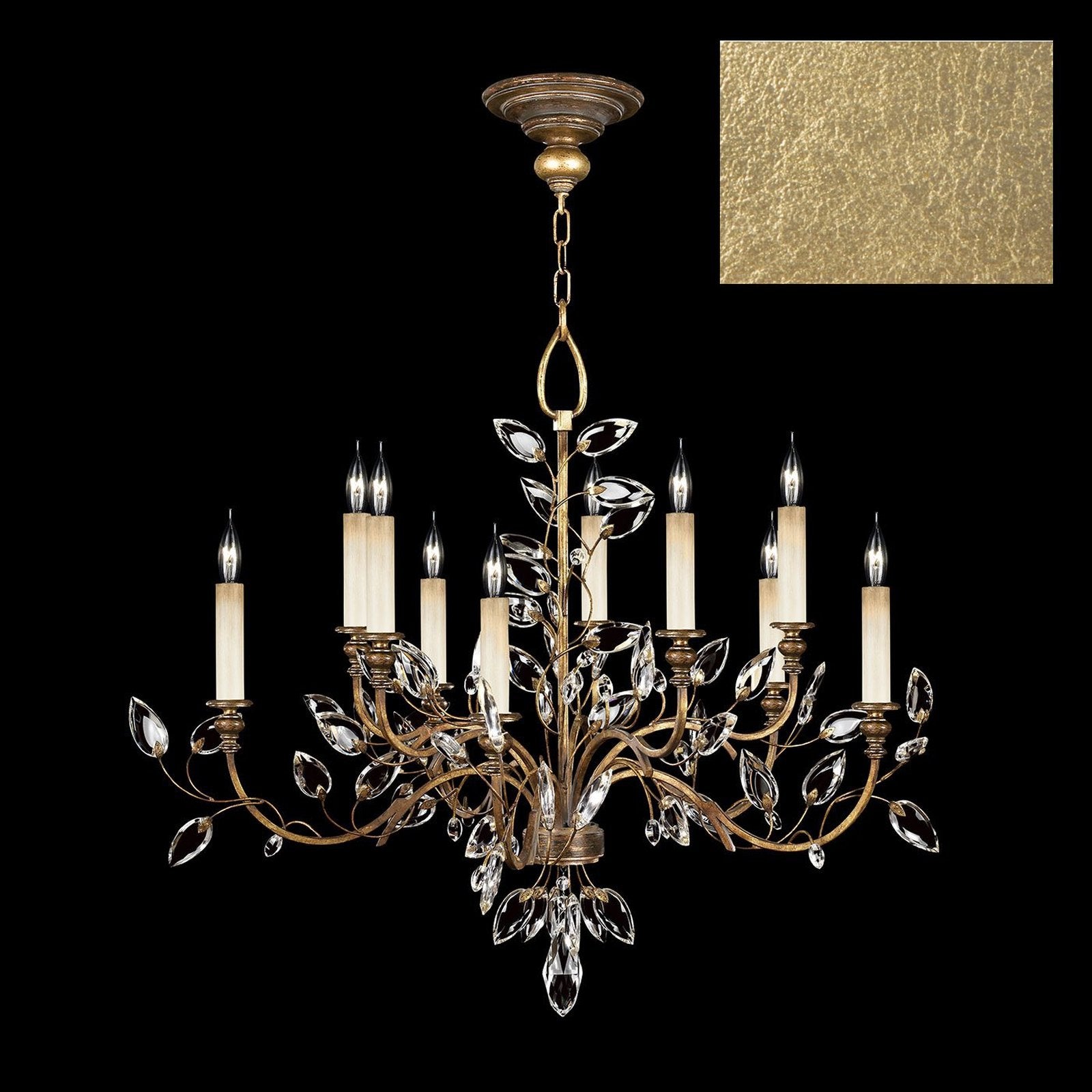 43-Inch Crystal Leaf Chandelier