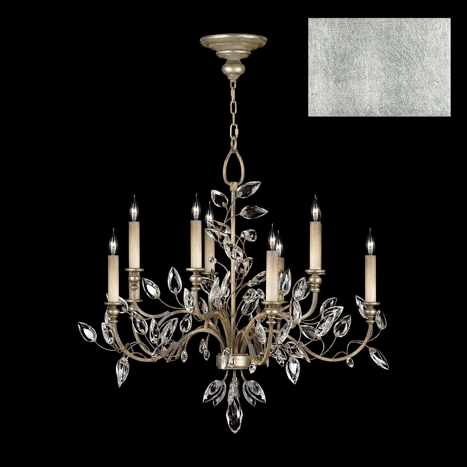 43-Inch Crystal Leaf Chandelier