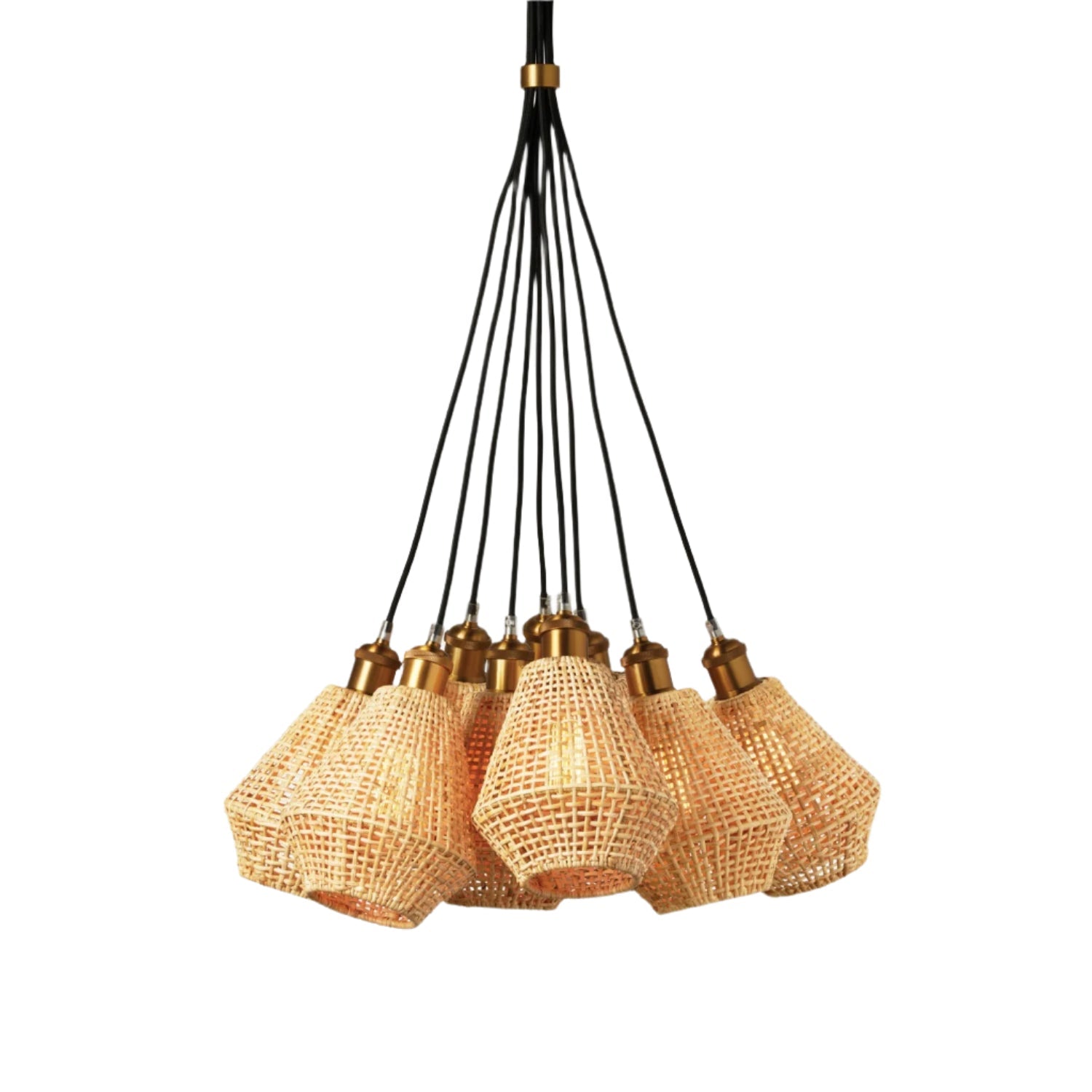 Adjustable 9-Light Statement Chandelier / Brass