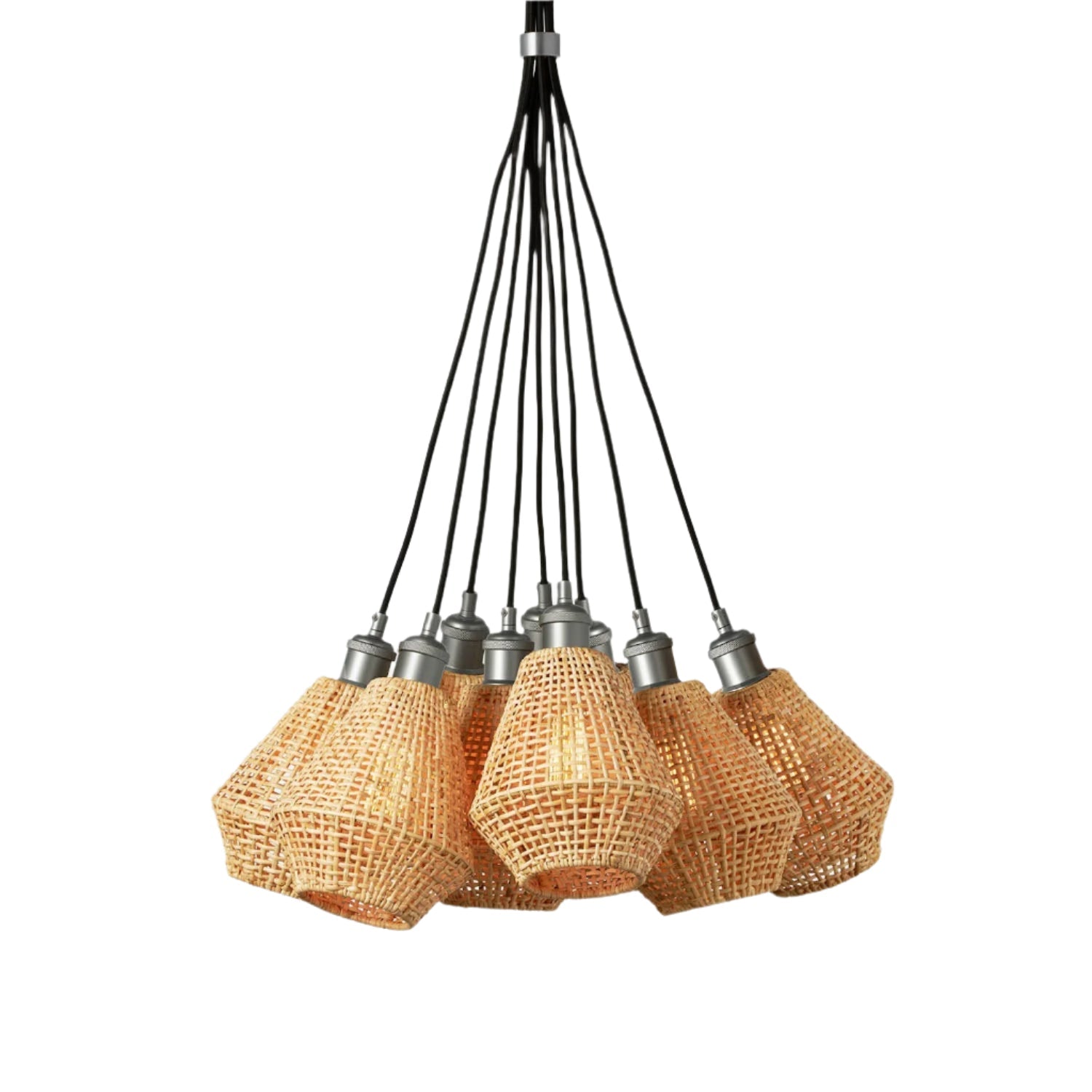 Adjustable 9-Light Statement Chandelier / Silver