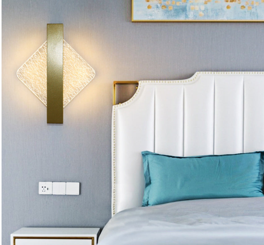 Black Gold Foil Acrylic Wall Light