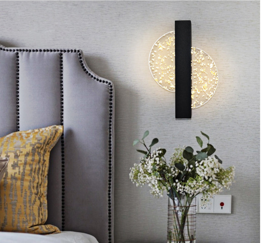 Black Gold Foil Acrylic Wall Light