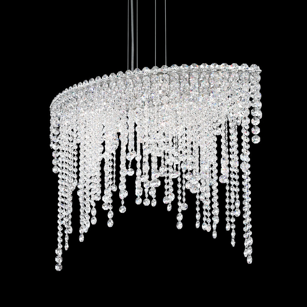 Cascading Crystal Strand Pendant Light / Clear Optic Crystal