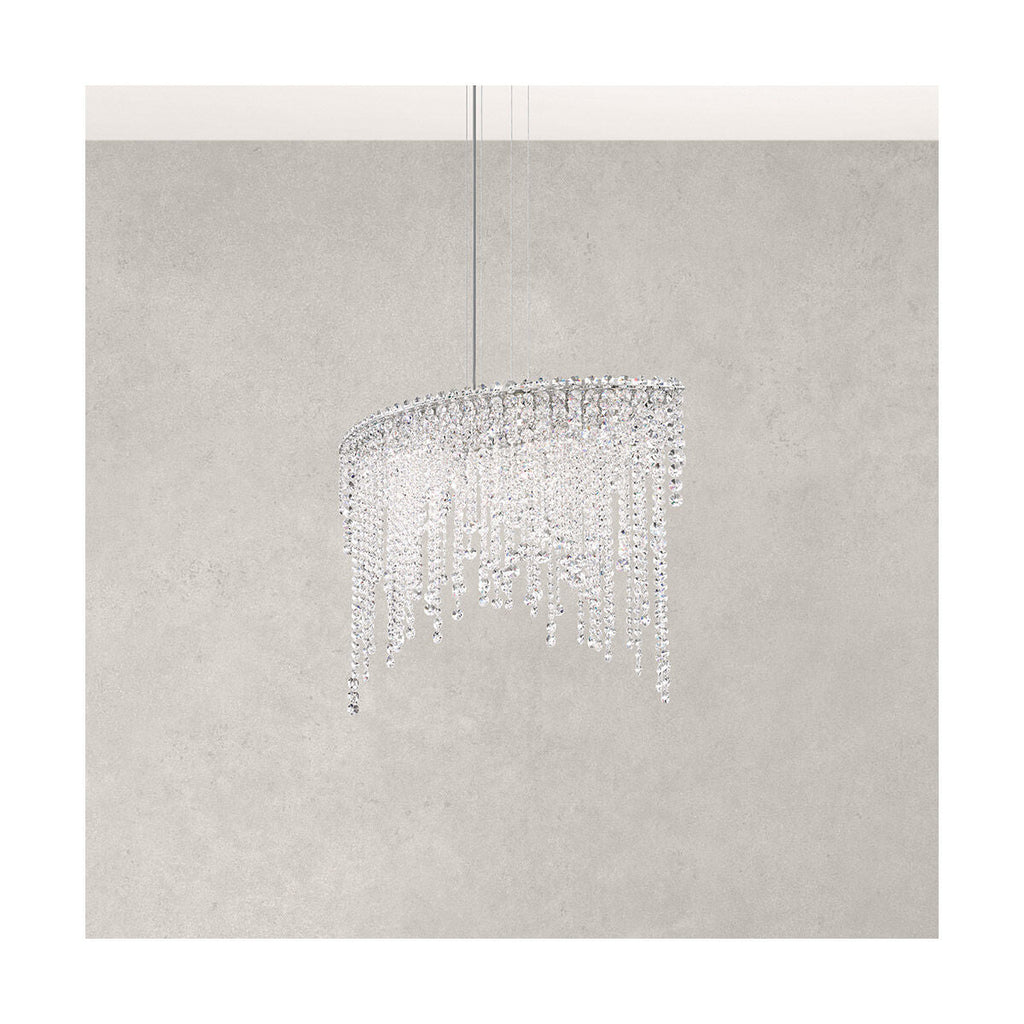 Cascading Crystal Strand Pendant Light / Clear Radiance
