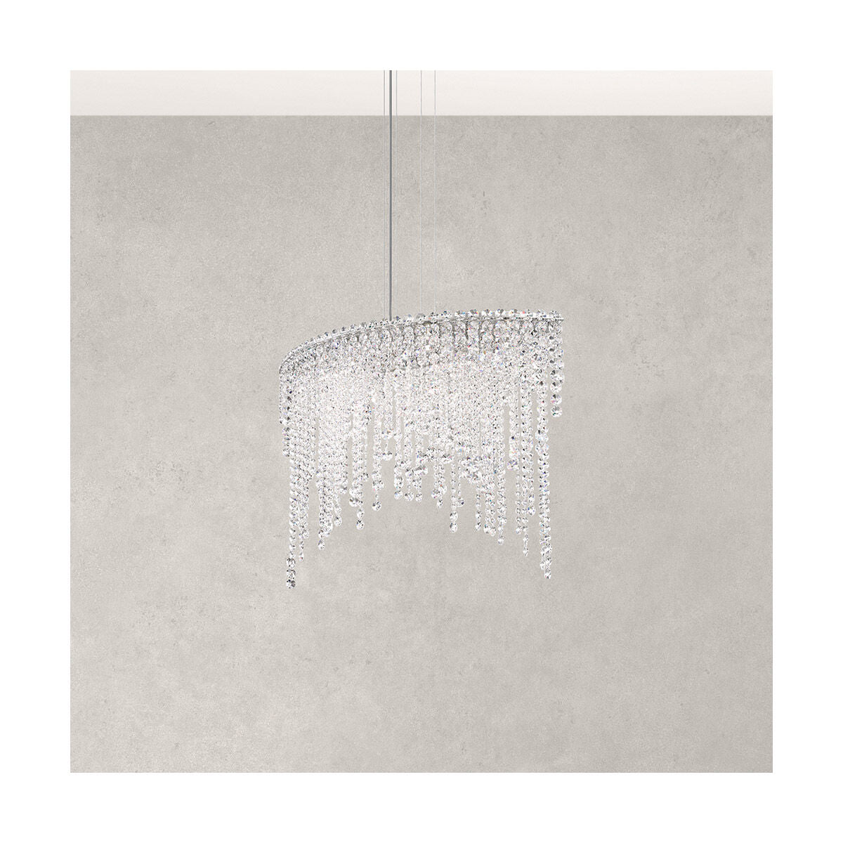 Cascading Crystal Strand Pendant Light / Clear Radiance