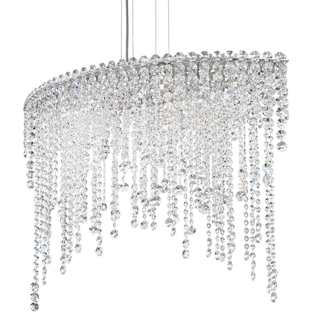 Cascading Crystal Strand Pendant Light