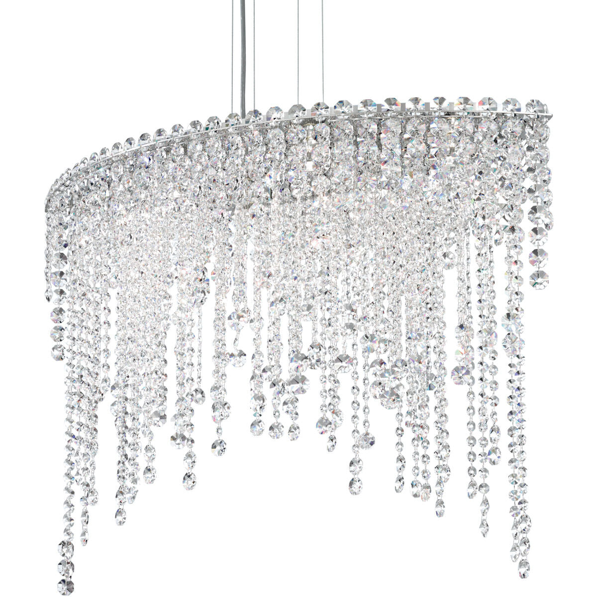 Cascading Crystal Strand Pendant Light