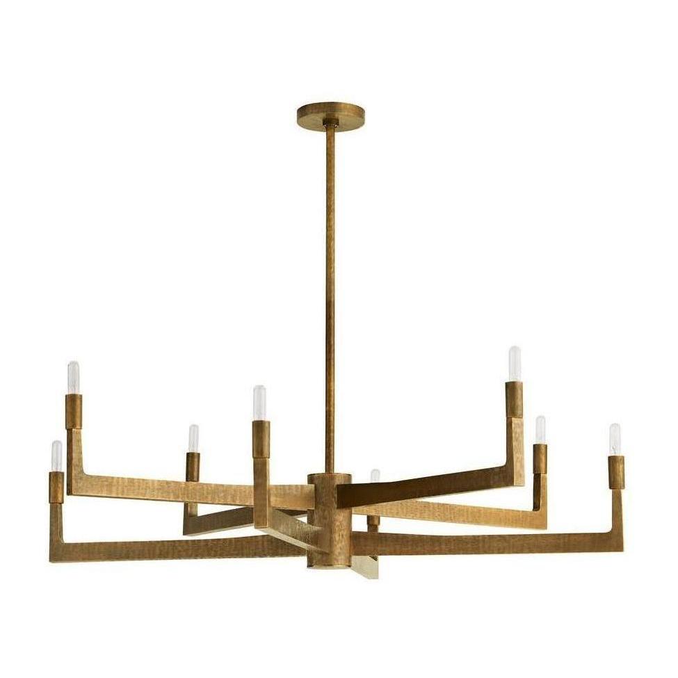 Chiseled Antique Brass Linear Chandelier / Antique Brass / Small