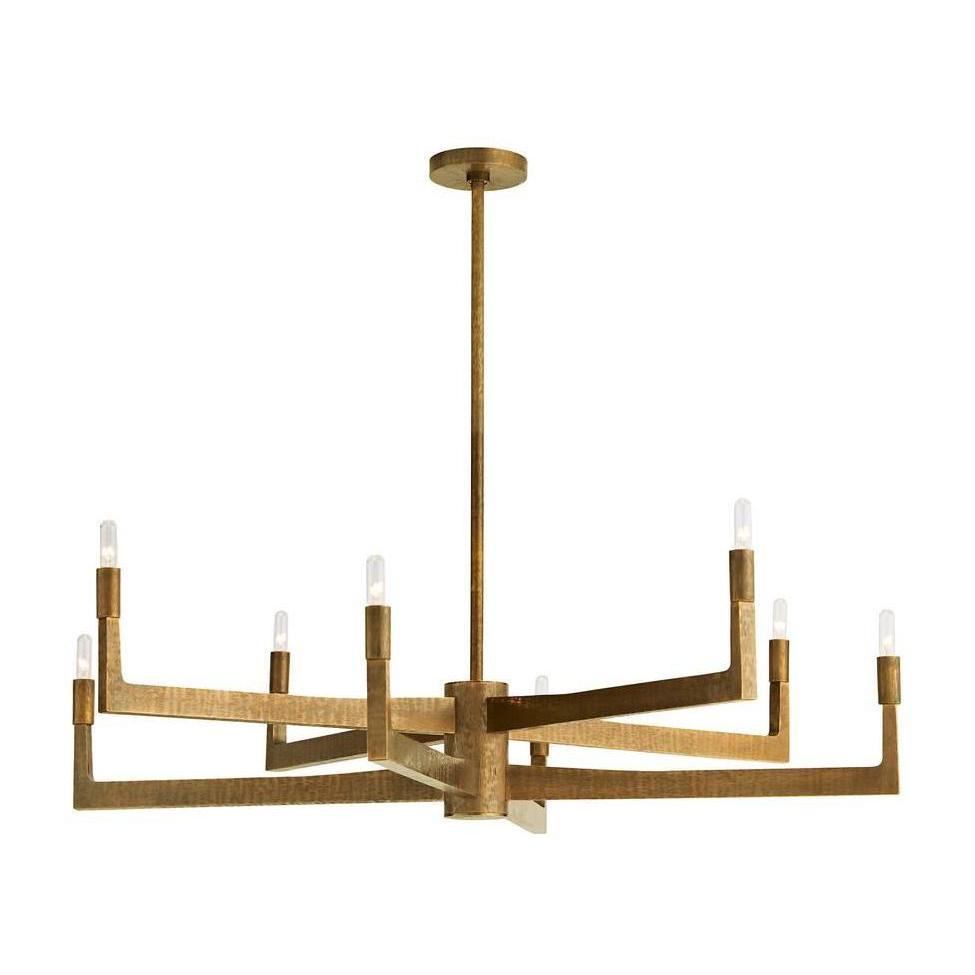 Chiseled Antique Brass Linear Chandelier