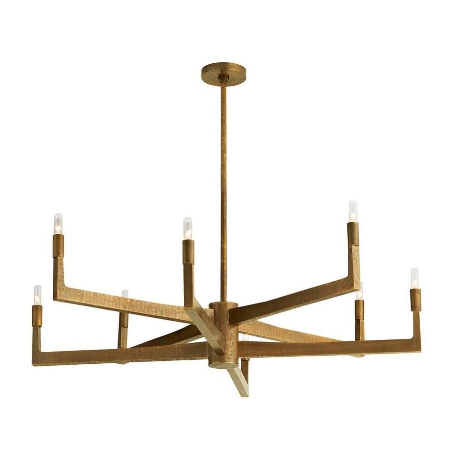 Chiseled Antique Brass Linear Chandelier