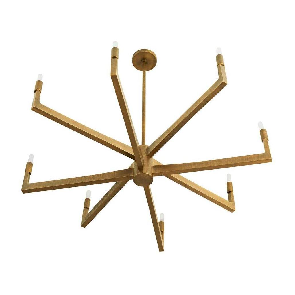 Chiseled Antique Brass Linear Chandelier