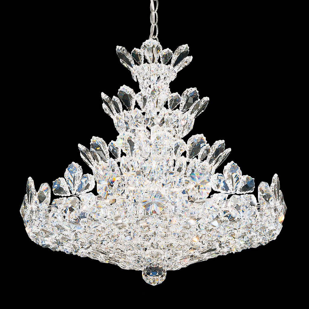 Clear Crystal Inverted Drop Chandelier / Clear Heritage Crystal