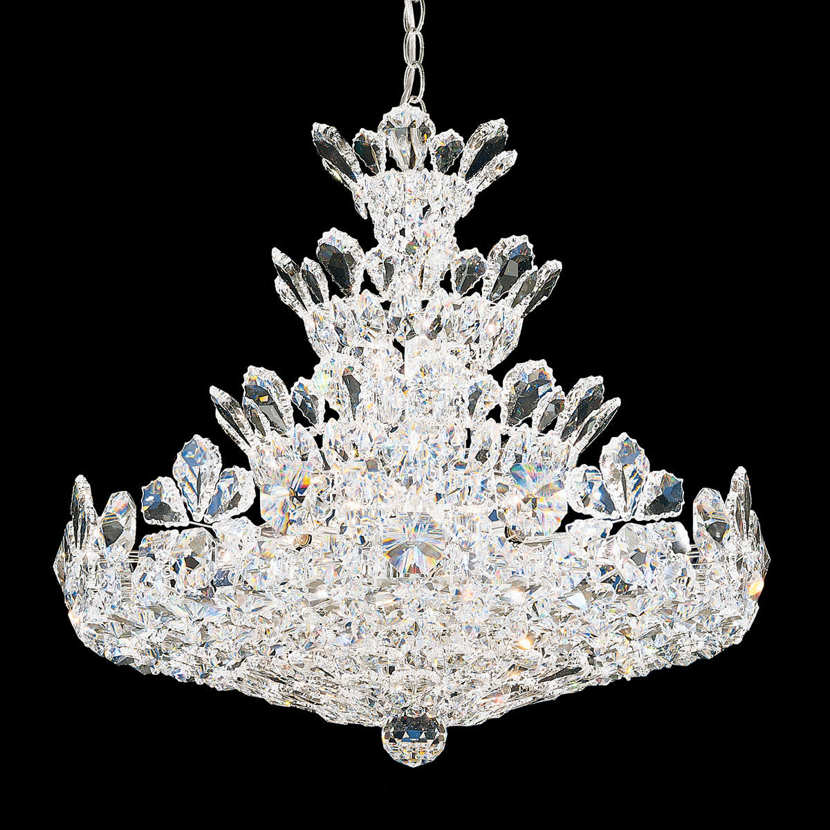 Clear Crystal Inverted Drop Chandelier / Clear Heritage Crystal