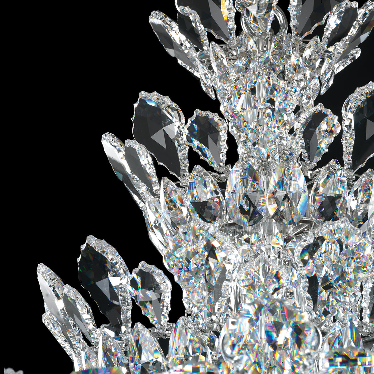 Clear Crystal Inverted Drop Chandelier