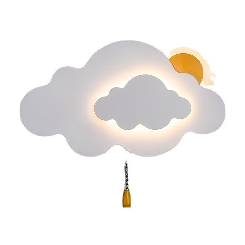 Cloud Kids’ Room Iron Wall Light / Pink / Own battery