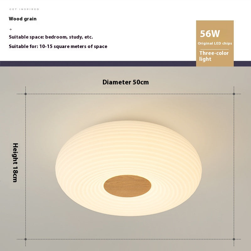 Cream French Bedroom Ceiling Light / Donut 50cm / Tri color dimming