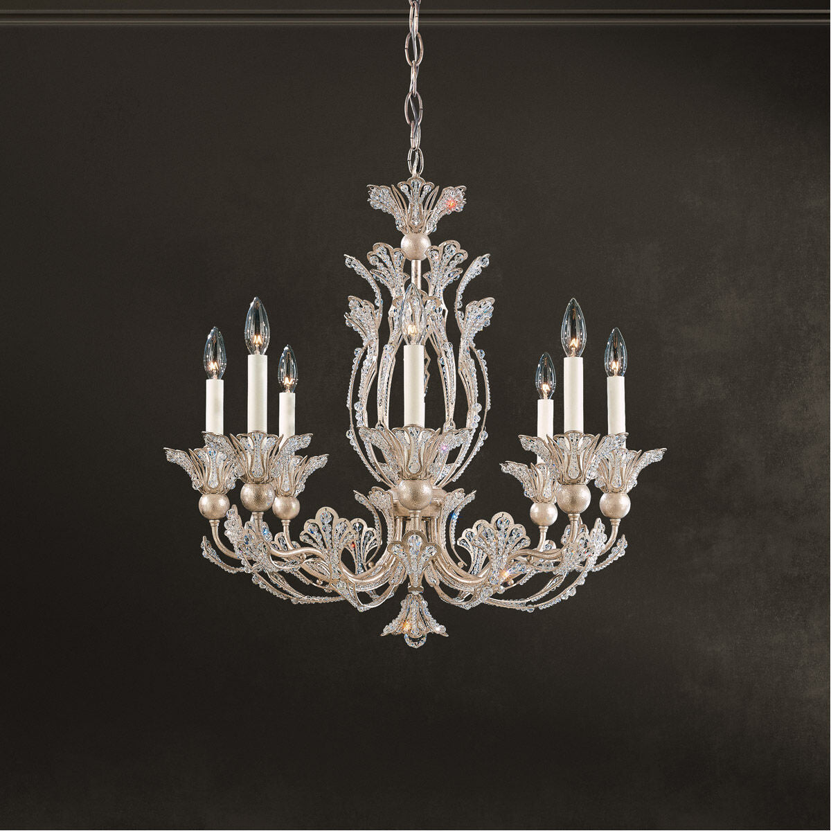 Floral Crystal Leaf Chandelier