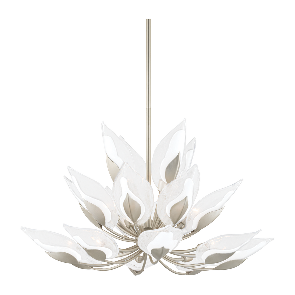 Hudson Valley Lighting Blossom 20 Light 40.5 inch Chandelier Ceiling Light / Silver Leaf