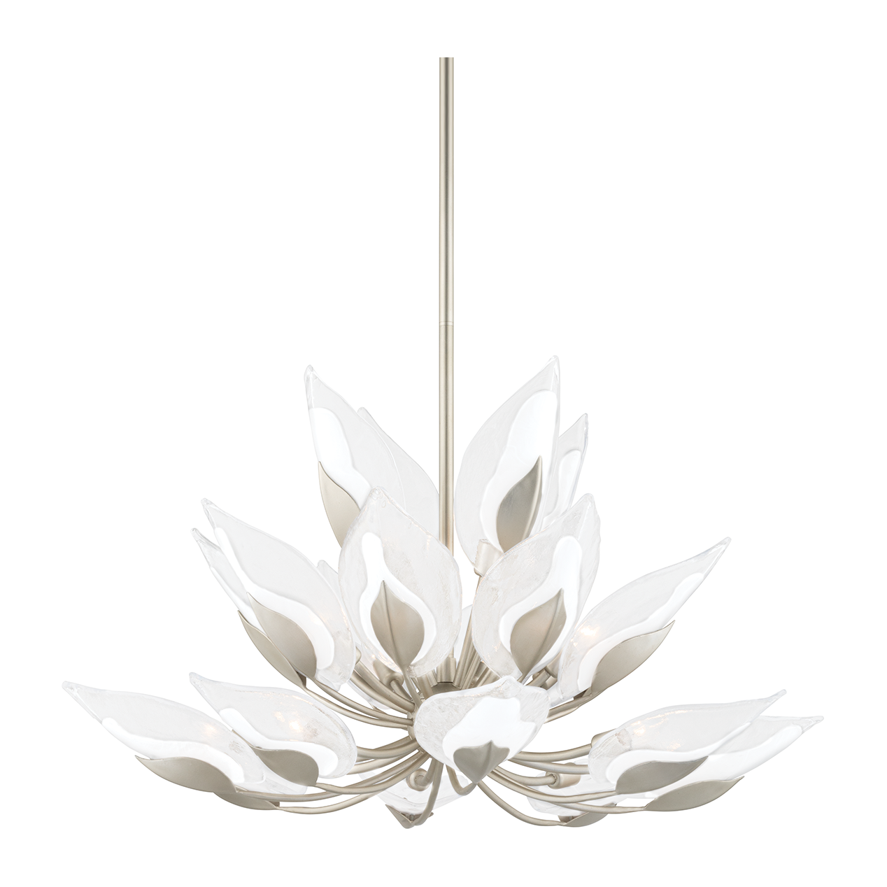 Hudson Valley Lighting Blossom 20 Light 40.5 inch Chandelier Ceiling Light / Silver Leaf