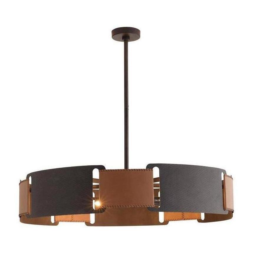 Leather Strap Iron Ring Chandelier
